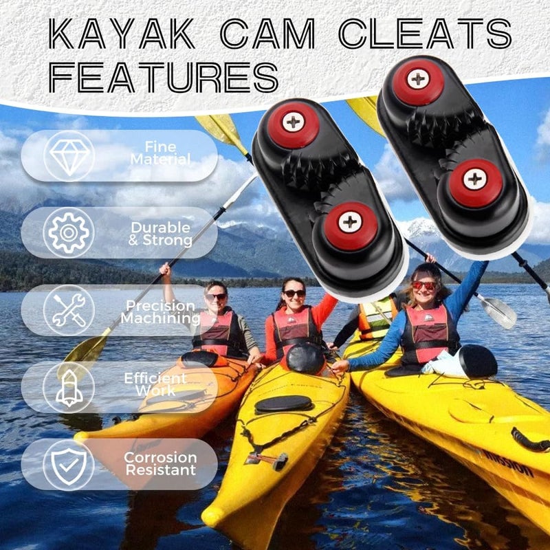 Yetaha 4 Pack Kayak Cam Cleat, Fast Entry Kayak Cleats Marine Aluminum Cam Cleats for Boat Canoe Sailing Sailboat Dinghy Accessories - Image 4